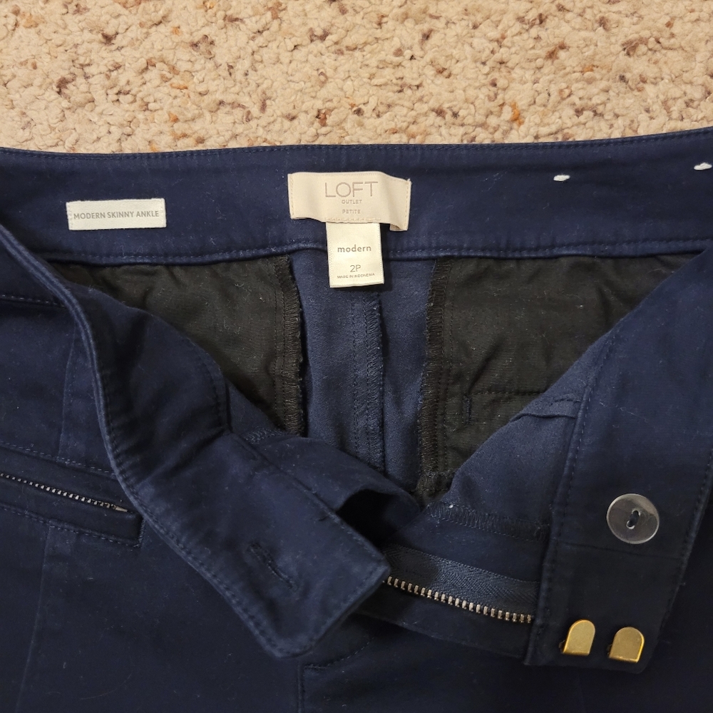 LOFT outlet Sz 2P Modern Skinny Ankle Navy Pant